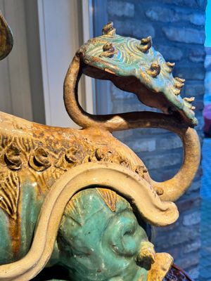 A pair of large Chinese polychrome-glazed Shiwan stoneware Buddhist lions, 19th C. — photo 24