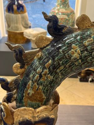 A pair of large Chinese polychrome-glazed Shiwan stoneware dragons, 19th C. — 照片 14