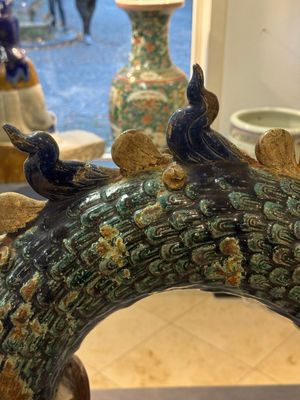 A pair of large Chinese polychrome-glazed Shiwan stoneware dragons, 19th C. — 照片 15