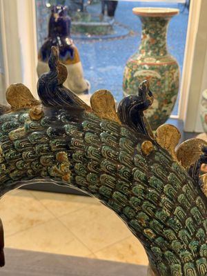 A pair of large Chinese polychrome-glazed Shiwan stoneware dragons, 19th C. — 照片 16