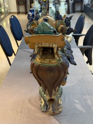 A pair of large Chinese polychrome-glazed Shiwan stoneware dragons, 19th C. — 照片 22