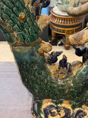 A pair of large Chinese polychrome-glazed Shiwan stoneware dragons, 19th C. — 照片 26