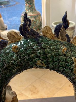 A pair of large Chinese polychrome-glazed Shiwan stoneware dragons, 19th C. — 照片 28