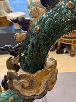 A pair of large Chinese polychrome-glazed Shiwan stoneware dragons, 19th C. — 照片 29