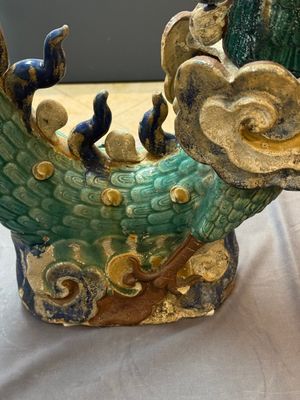 A pair of large Chinese polychrome-glazed Shiwan stoneware dragons, 19th C. — 照片 30