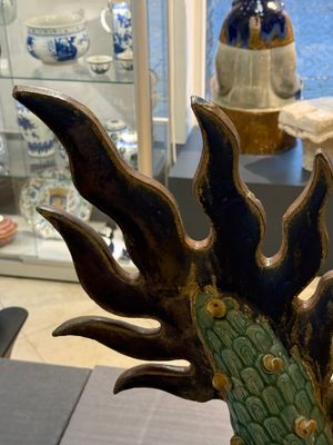 A pair of large Chinese polychrome-glazed Shiwan stoneware dragons, 19th C. — 照片 32