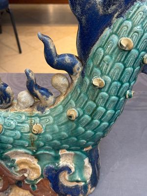 A pair of large Chinese polychrome-glazed Shiwan stoneware dragons, 19th C. — 照片 34