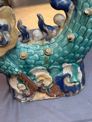 A pair of large Chinese polychrome-glazed Shiwan stoneware dragons, 19th C. — 照片 35