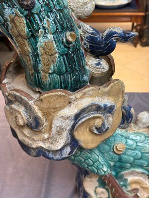 A pair of large Chinese polychrome-glazed Shiwan stoneware dragons, 19th C. — 照片 36