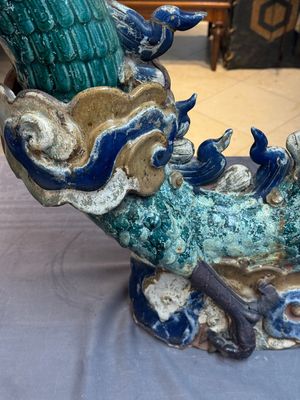 A pair of large Chinese polychrome-glazed Shiwan stoneware dragons, 19th C. — 照片 4