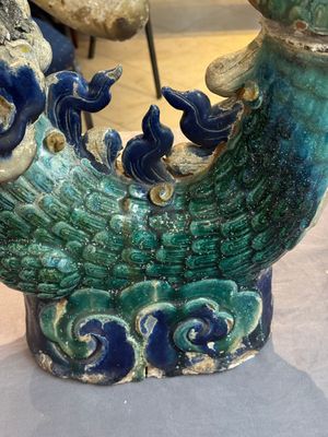 A pair of large Chinese polychrome-glazed Shiwan stoneware dragons, 19th C. — 照片 41