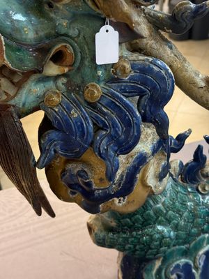 A pair of large Chinese polychrome-glazed Shiwan stoneware dragons, 19th C. — 照片 43