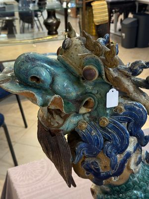 A pair of large Chinese polychrome-glazed Shiwan stoneware dragons, 19th C. — 照片 44
