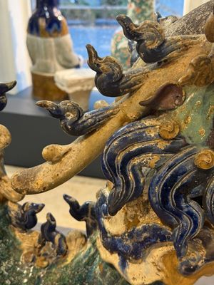 A pair of large Chinese polychrome-glazed Shiwan stoneware dragons, 19th C. — 照片 45