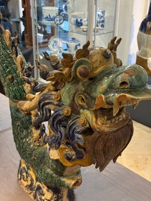 A pair of large Chinese polychrome-glazed Shiwan stoneware dragons, 19th C. — 照片 46