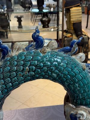 A pair of large Chinese polychrome-glazed Shiwan stoneware dragons, 19th C. — 照片 6