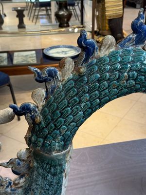 A pair of large Chinese polychrome-glazed Shiwan stoneware dragons, 19th C. — 照片 7