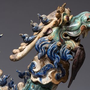 A pair of large Chinese polychrome-glazed Shiwan stoneware dragons, 19th C. — 照片 12