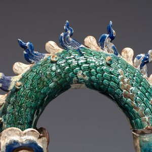 A pair of large Chinese polychrome-glazed Shiwan stoneware dragons, 19th C. — 照片 13