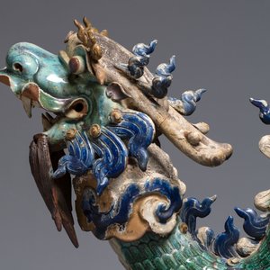 A pair of large Chinese polychrome-glazed Shiwan stoneware dragons, 19th C. — 照片 16