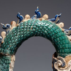 A pair of large Chinese polychrome-glazed Shiwan stoneware dragons, 19th C. — 照片 5