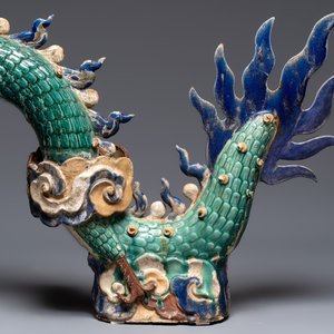 A pair of large Chinese polychrome-glazed Shiwan stoneware dragons, 19th C. — 照片 6