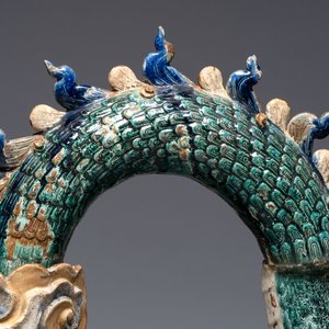A pair of large Chinese polychrome-glazed Shiwan stoneware dragons, 19th C. — 照片 9
