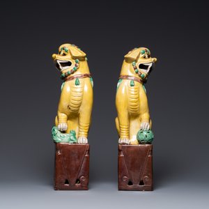 A pair of large Chinese sancai-glazed Buddhist lions, 19th C. — 照片 3