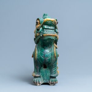 A pair of large Chinese sancai-glazed dragon roof tiles, Ming/Qing — 照片 4