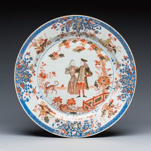 A pair of large Chinese verte-Imari 'Governor Duff' dishes — photo 2