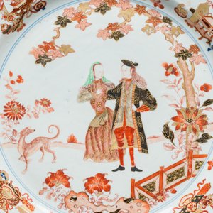 A pair of large Chinese verte-Imari 'Governor Duff' dishes — photo 8