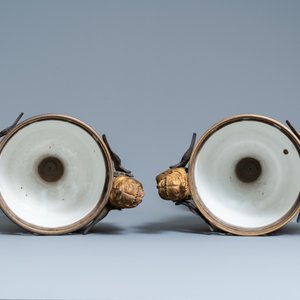 A pair of large French Sèvres-style vases with gilded bronze mounts, signed Le Berre, 19th C. — 照片 5