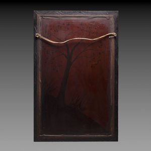 A pair of large Japanese bone-inlaid lacquered wooden panels with birds design, 19/20th C. — foto 3