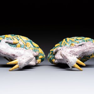 A pair of large polychrome Dutch Delft models of goats, 18th C. — photo 6