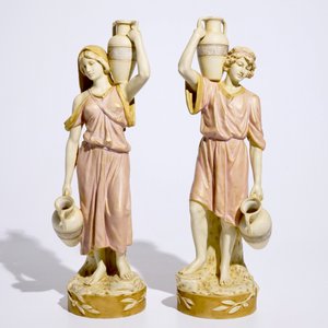 A pair of large Royal Dux Greek style figures carrying jugs, Bohemia, early 20th C. — 照片 2