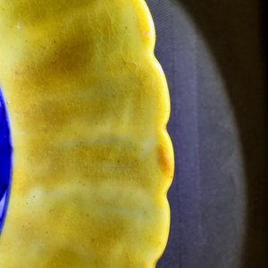 A pair of lobed Chinese blue and white yellow edge plates, 'hare' mark, Wanli — 照片 14
