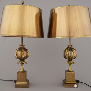 A pair of Maison Charles pomegranate lamps, marked, ca. 1950 — 照片 4