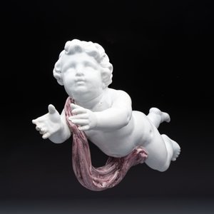 A pair of manganese and white Delftware putti, France or Germany, 19th C. — foto 2