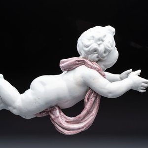 A pair of manganese and white Delftware putti, France or Germany, 19th C. — foto 3