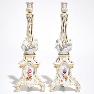 A pair of Meissen porcelain candlesticks, Germany, 19th C. — photo 3