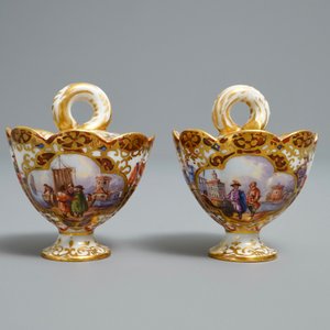 A pair of Meissen porcelain 'Kauffahrtei' inkwells and covers, Germany, 18th C. — 照片 4