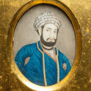 A pair of Mughal miniature portraits on ivory, India, 18/19th C. — 照片 3
