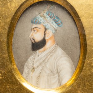 A pair of Mughal miniature portraits on ivory, India, 18/19th C. — 照片 4