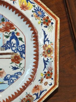 A pair of octagonal Chinese blue and white 'Xi Xiang Ji' dishes and a pair of famille rose dishes, Yongzheng — 照片 15
