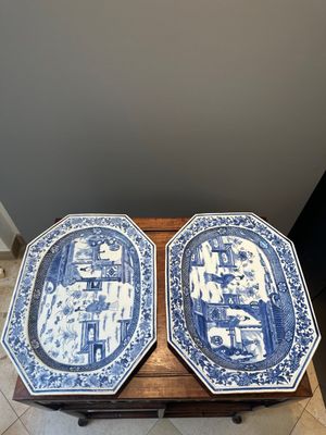 A pair of octagonal Chinese blue and white 'Xi Xiang Ji' dishes and a pair of famille rose dishes, Yongzheng — 照片 20