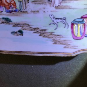 A pair of octagonal Chinese famille rose English market armorial plates, Qianlong — 照片 19