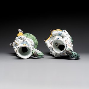 A pair of polychrome Brussels faience 'Jacqueline et Jacquot' table fountains — photo 6