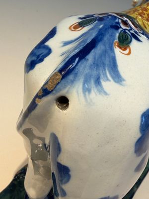 A pair of polychrome Dutch Delft cows, 18th C. — photo 13