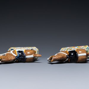 A pair of polychrome Dutch Delft horses, 18th C. — 照片 7