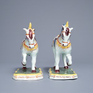 A pair of polychrome Dutch Delft models of circus horses, 19th C. — photo 4